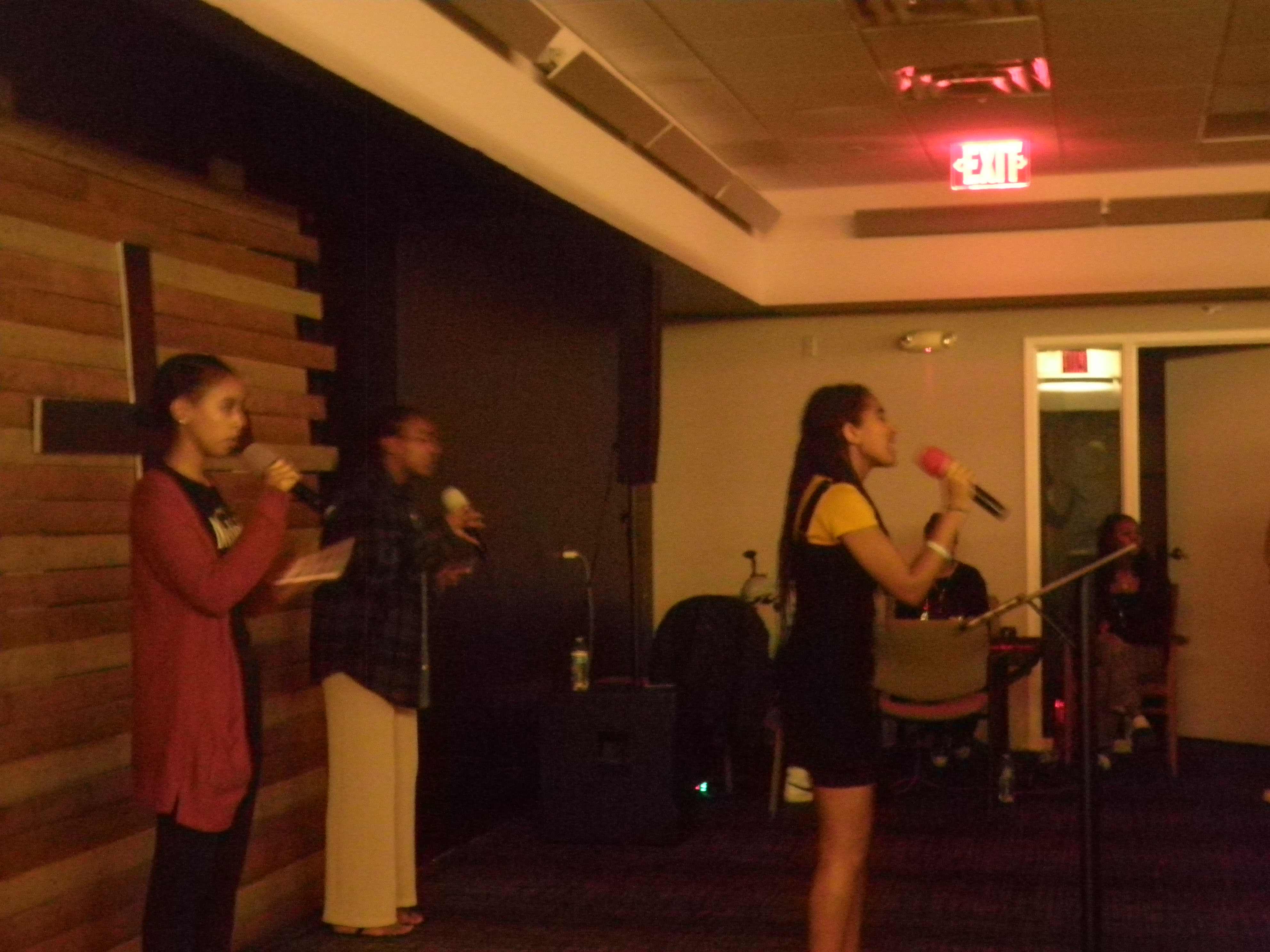 Youth worship session with music